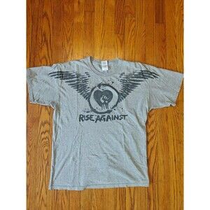 Vintage Y2K Rise Against Paper Wings Graphic Band T Shirt Size Large Rock Alt